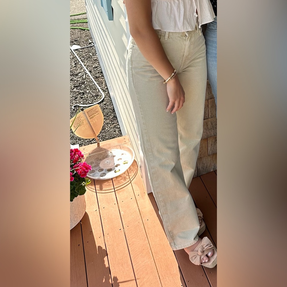 Zara High Rise Straight Leg Jeans